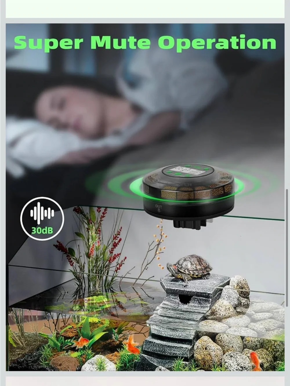 Automatic Fish Feeder - Auto Fish Food Dispenser for Fish Turtle Tank
